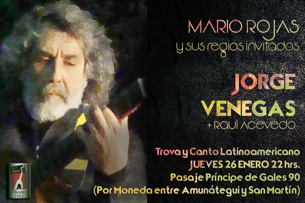 Este 26 de enero: Mario Rojas recibe a Jorge Venegas en La Chimenea